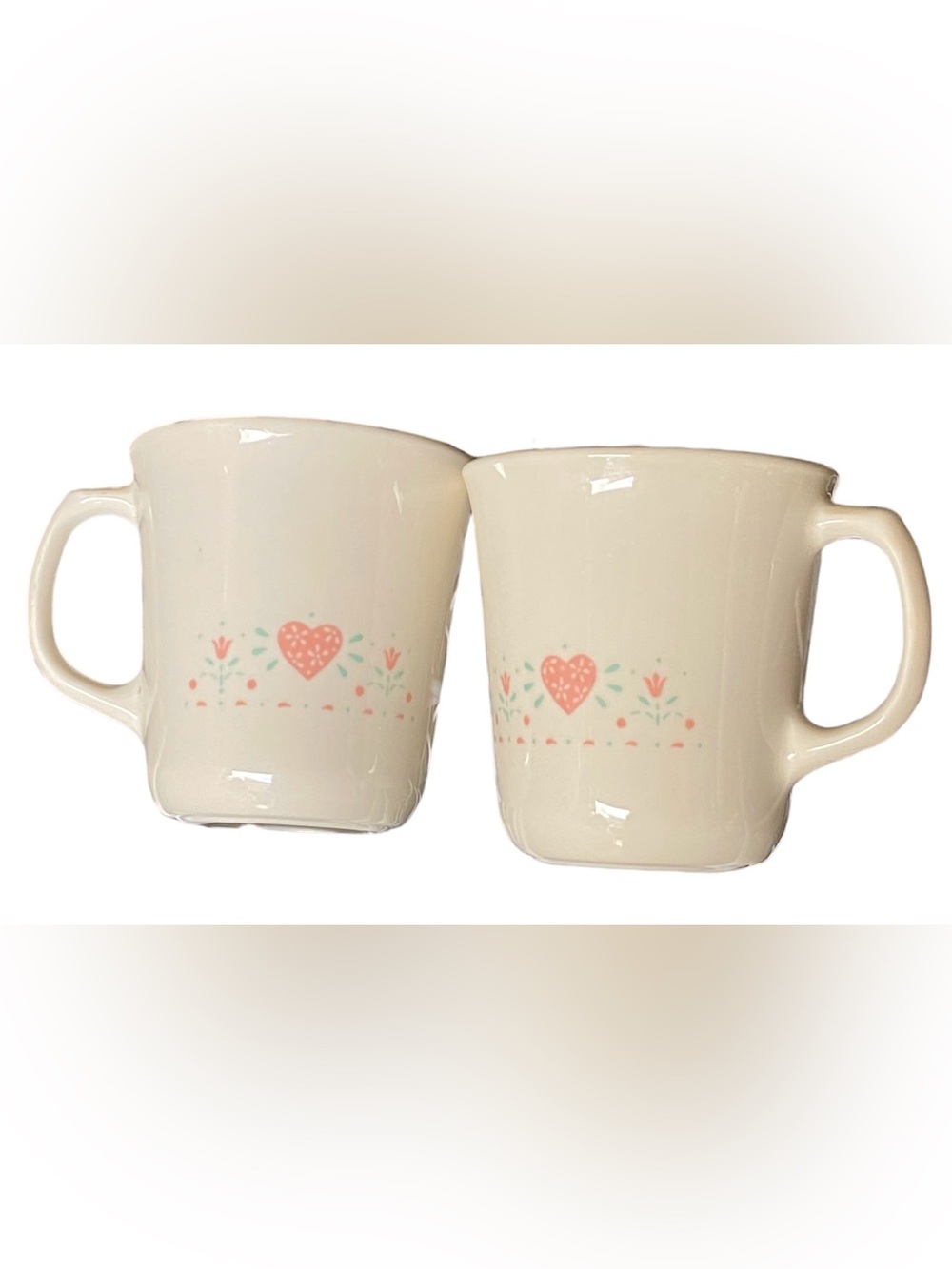 Vintage Forever Yours Corning Ware Coffee Mugs Set Of 2 Cottagecore Gran
